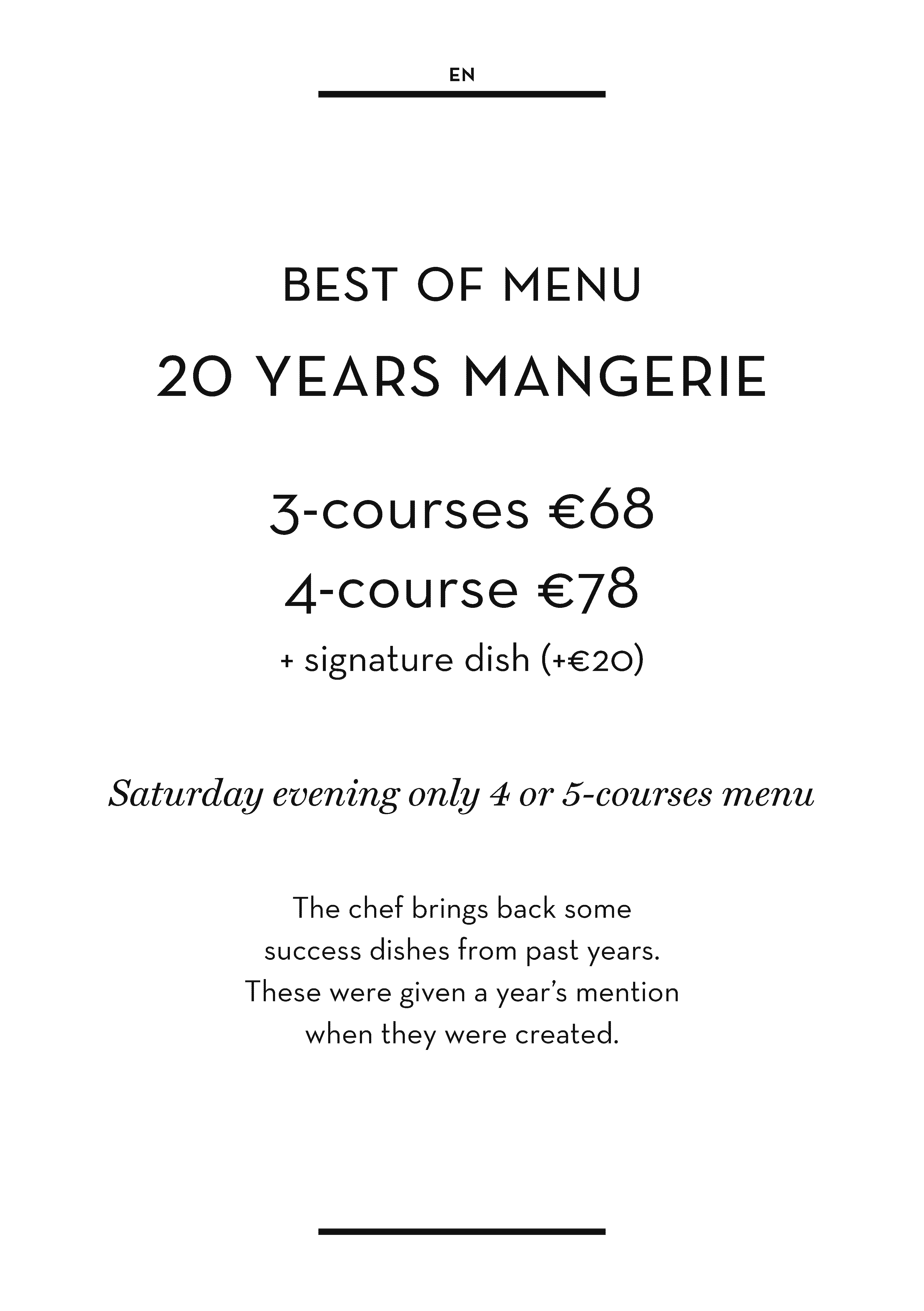 Best of menu